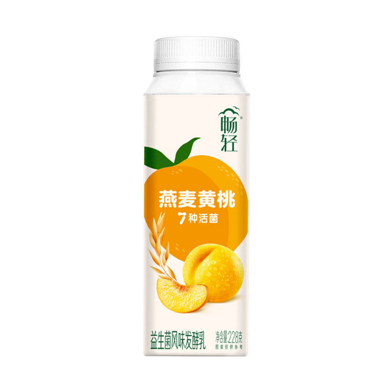 伊利畅轻黄桃/草莓燕麦酸奶228g