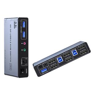 KVM切换器DP接口 4K144Hz高刷二进一出台式机笔记本显示器共享器