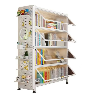 家用落地书柜带门钢制多层置物架