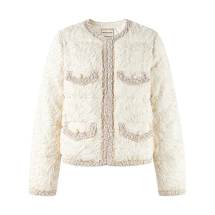 MISSCOCOON可可尼短外套女2025冬新款小香风轻薄90安心鸭绒羽绒服