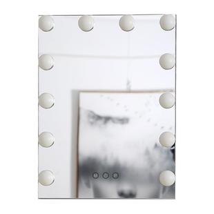 米卡化妆镜带灯泡大号方形壁挂led镜定制梳妆美容镜补光公主镜子