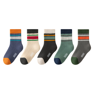 男童袜子秋冬款加厚保暖毛圈袜儿童冬季纯棉中筒袜男孩大童厚袜子