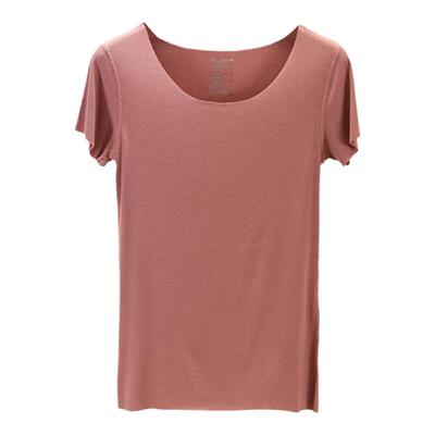 短袖简约薄款纯色莫代尔女士