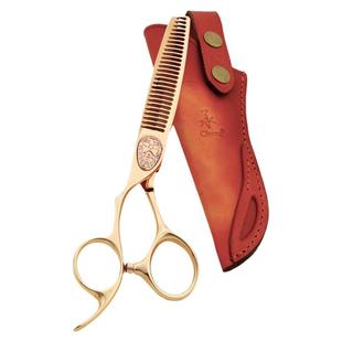 左手美发剪刀金色去发量15%碎发美发牙剪ATS314日本钢材承剪品牌