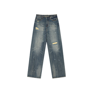 UOOYAA/乌丫2026春季新款破洞漆点牛仔裤