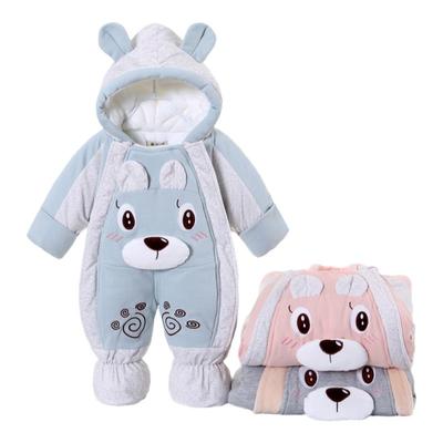 新生儿冬装加厚宝宝外出连体衣