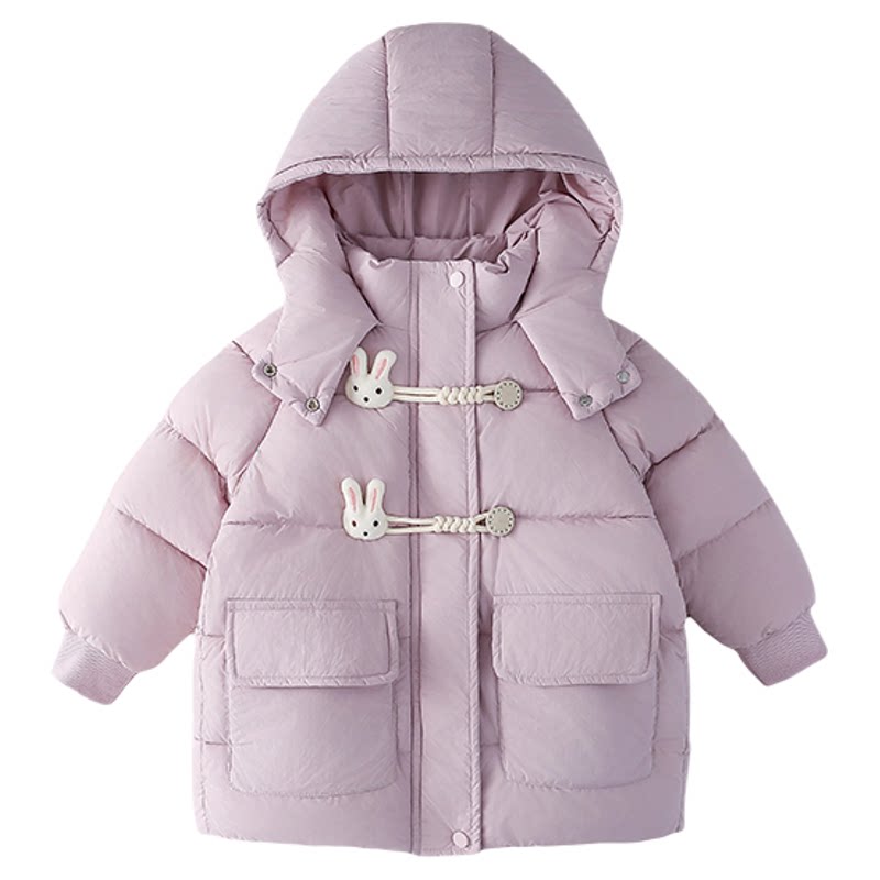 女童中长款棉服时尚加厚保暖棉袄