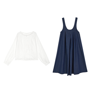 孕妇套装春装2026新款时尚牛仔背带裙孕妈妈高级感穿搭上衣两件套