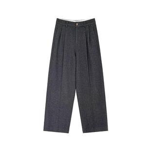 【无名氏】早春通勤 混纺毛呢直筒西裤 七分裤/拖地裤 丝滑里布