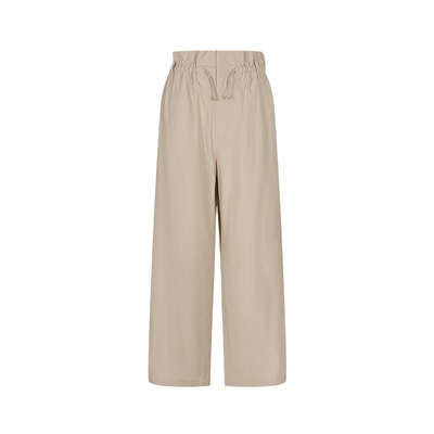 LESS新款花苞卷边休闲直筒长裤