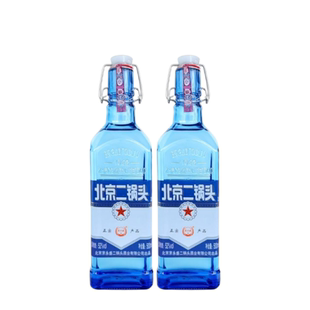 北京二锅头浓香型52度高度白酒美食纯粮酒口粮酒蓝瓶出口型方瓶酒