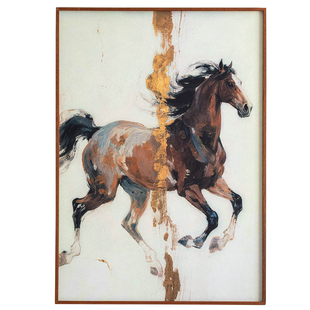 马到成功装饰画轻奢高级感餐厅玄关壁画中古风客厅背景墙挂画摆件