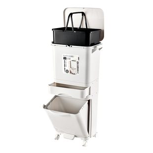 厨房垃圾桶家用干湿分离厨余筒分类带盖大容量高款不弯腰脚踩带盖