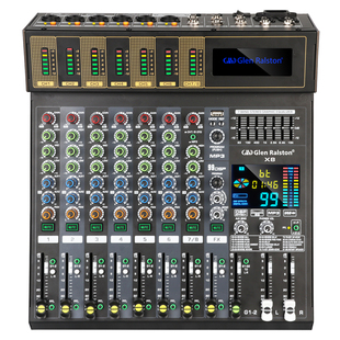 GLSD格伦士顿8路/12路专业调音台录音蓝牙混响舞台演出会议音控台