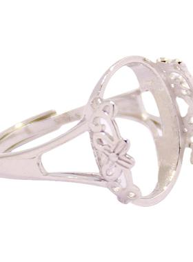 男女款S925纯银DIY镶嵌戒指空托