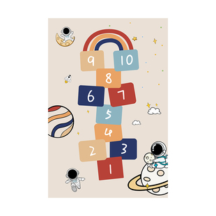 儿童房地毯客厅免洗可擦防水卧室地垫宝宝垫子阳台方形防滑可机洗