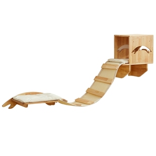 兽牌实木猫爬架墙壁式猫墙面猫架挂壁式上墙猫窝