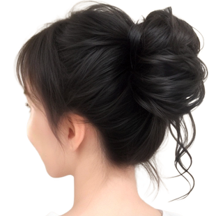 丸子头假发包女千金花苞头抓夹仿真发长须垫发包高颅顶盘发假发圈