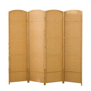 草编屏风隔断酒店玄关客厅卧室遮挡家用折屏简易折叠移动实木屏风