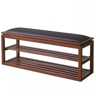 2025新款换鞋凳门口家用中式入户可坐鞋柜实木穿鞋凳鞋架一体凳子