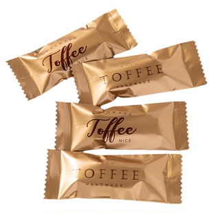 加厚一次性海盐太妃糖包装袋子烘焙手工牛轧糖咖啡夹心糖果机封纸