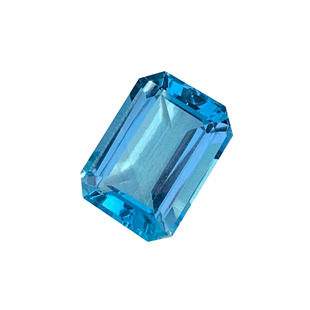 天然托帕石 裸石 精工切割火彩闪正方宝石祖母绿切长枕形刻面