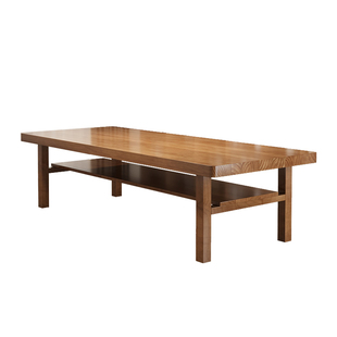 双层书桌去客厅化大长桌纯实木大板工作台家用书房学习桌写字桌