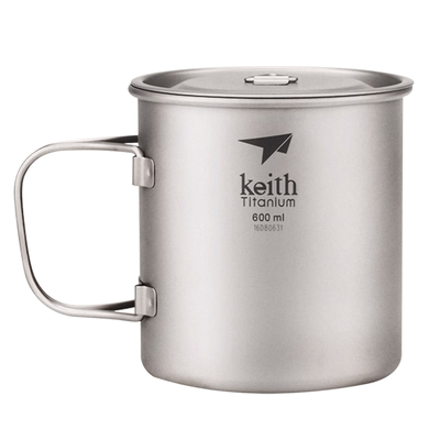 Keith铠斯杯子带盖马克杯钛金属