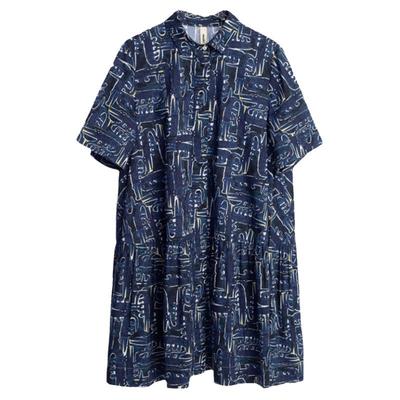 原创设计夏季趣味印花衬衫连衣裙