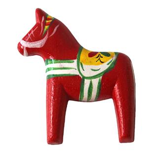 zakka木质手工彩绘瑞典达拉木马小马磁性冰箱贴小黑板装饰贴磁贴