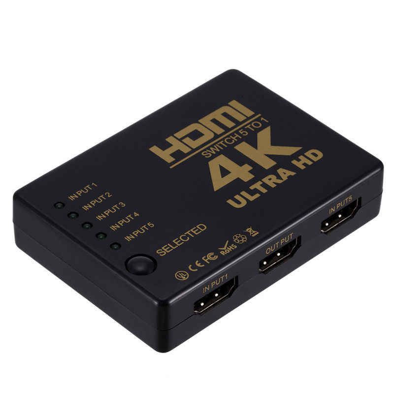 HDMI切换器五进一出高清电脑5进1出视频分配器显示器4k*2k