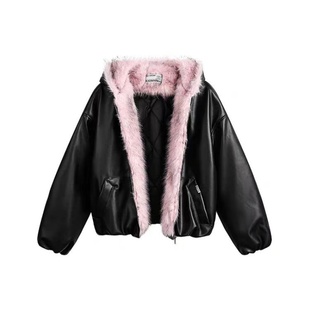 2025新款棉服女冬季皮衣加厚派克服棉袄复古座山雕皮草短外套女