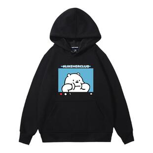 咱们三只裸熊连帽卫衣日系可爱原宿风闺蜜情侣装2026年新款衣服