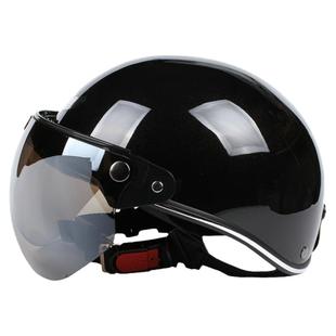 台湾EVO亮黑电动摩托车头盔安全帽男女3c认证防晒紫外线四夏季