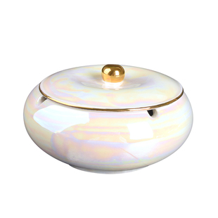 陶瓷烟灰缸创意客厅办公室酒店会所烟缸欧式时尚大号防风带盖家用