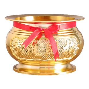 三足香炉 家用供奉上香佛台黄铜合金莲花财神供佛烧香的小香炉