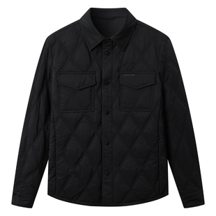 [衬衫式鹅绒]梦特娇羽绒服男翻领冬季85%鹅绒菱形格外套保暖轻便J