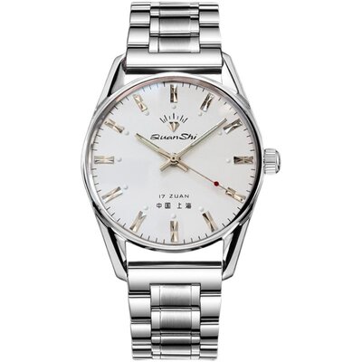 上海钻石男士手动上链夜光机械表