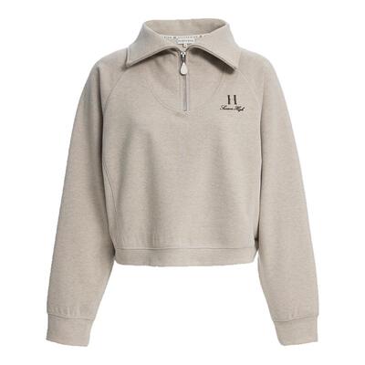 SEASON HIGH女装卫衣秋冬logo刺绣立领半拉链短款上衣S25433006