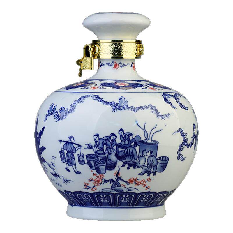 景德镇陶瓷酒瓶青花瓷酒坛1斤2斤3斤5斤10斤装密封酒坛白酒壶酒具