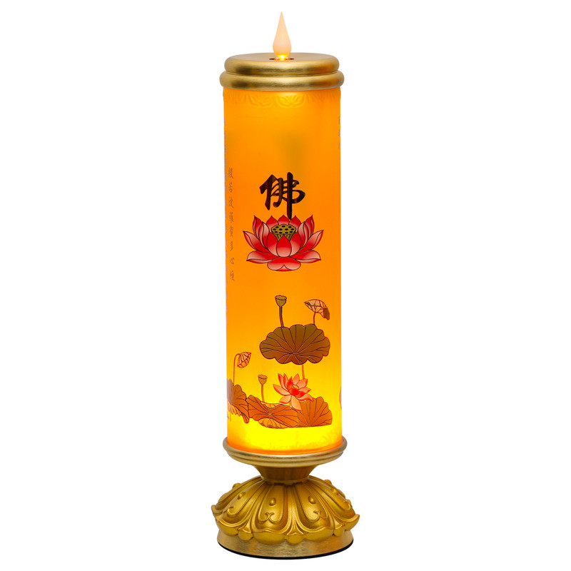 铜合金LED佛台莲花长明灯