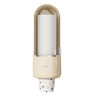 一次性杯子取杯器饮水机水杯架子家用滑盖壁挂式免打孔收纳纸杯架