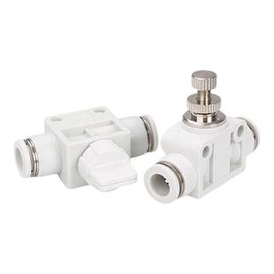 气动气管快速快插接头SA管道阀白色手阀开关HVFF气缸流量调速节流