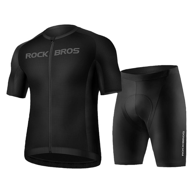洛克兄弟轻薄透气短袖骑行套装