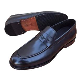 意大利马皮男鞋透气英伦百搭一脚蹬休闲乐福鞋手工商务皮鞋真皮底