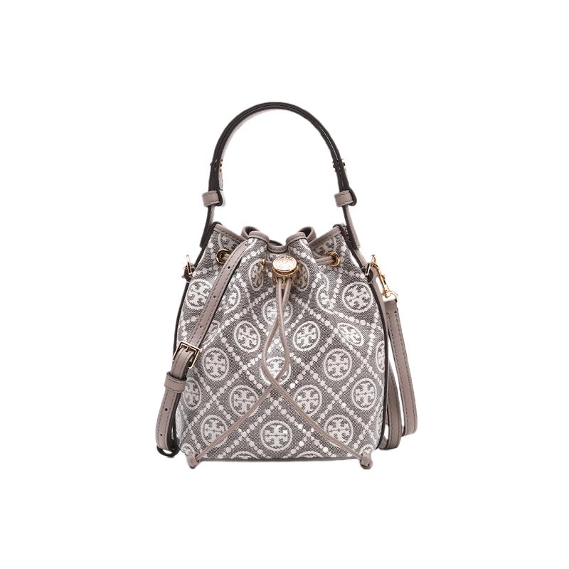 【自营】Tory Burch/汤丽柏琦T Monogram抽绳女士手提单肩斜挎包