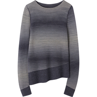 LINCCHIC金羽杰2026年春季新品一字领斜裁修身针织衫S261SW034YY