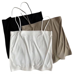 一字肩冰丝不带胸垫小吊带背心女内搭美背内衣女裹抹胸热辣固定