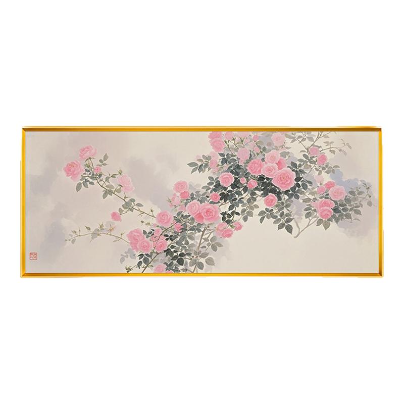花开富贵新中式满绣十字绣横版大件客厅手工自己绣DIY制作刺绣画