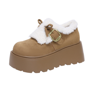 厚底增高全包加绒勃肯鞋女